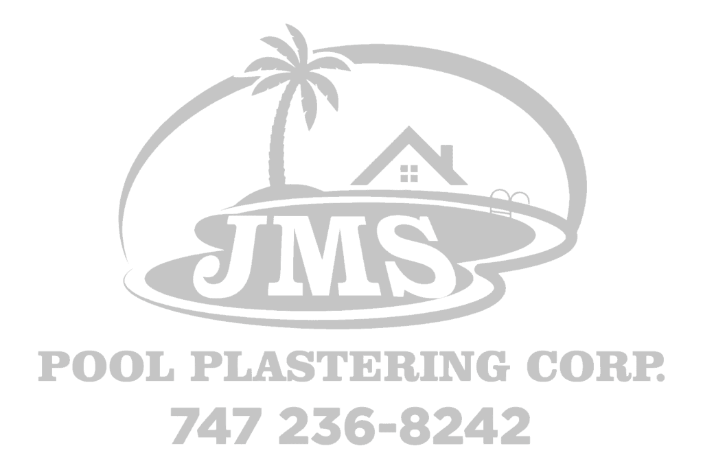 JMS Pool Plastering Corp logo with palm tree and pool design.
