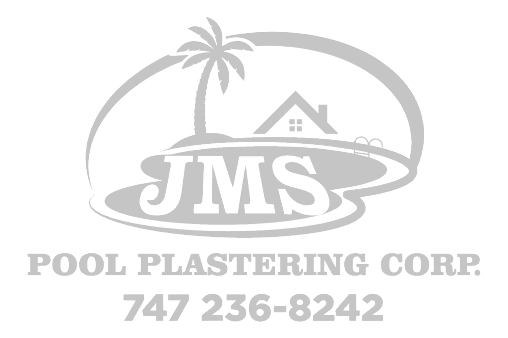 JMS Pool Plastering Corp logo with palm tree and pool design.